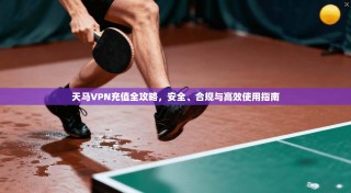 天马VPN充值全攻略，安全、合规与高效使用指南