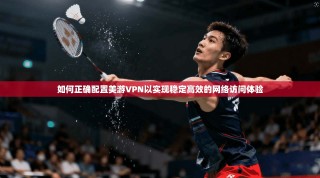 如何正确配置美游VPN以实现稳定高效的网络访问体验