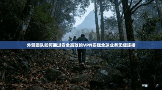 外贸团队如何通过安全高效的VPN实现全球业务无缝连接